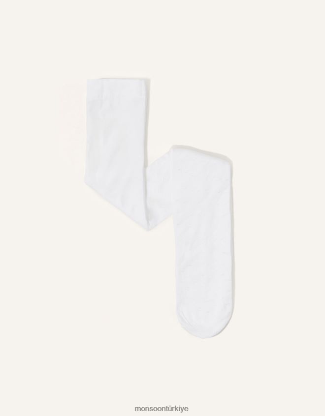 Monsoon kız bebek gelin ışıltılı nokta tayt JH86BT2615 aksesuar beyaz