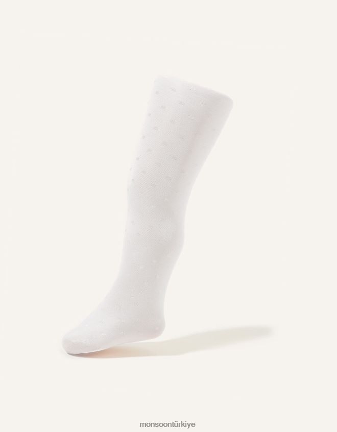 Monsoon kız bebek gelin nokta taytları JH86BT2683 aksesuar beyaz