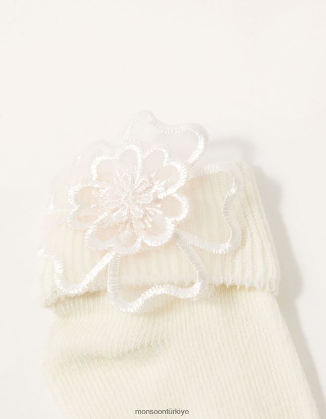 Monsoon kız bebek çiçek çorapları JH86BT2684 aksesuar pembe
