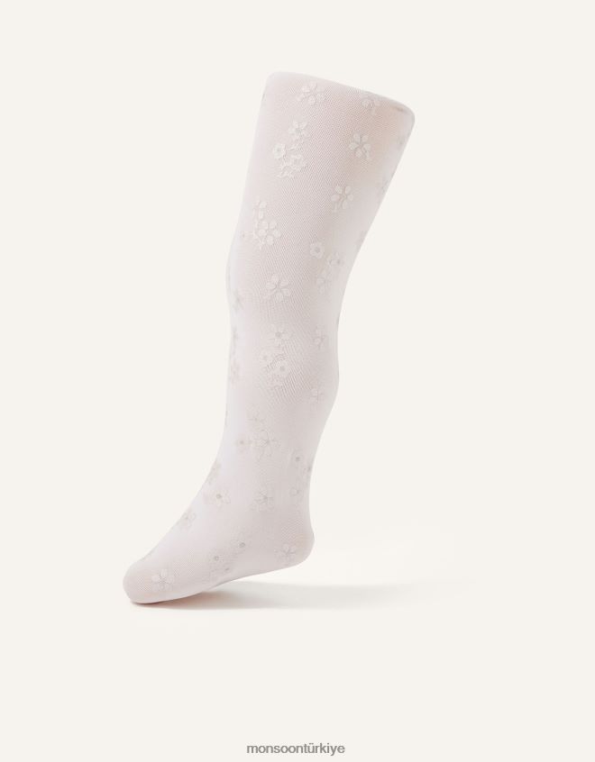 Monsoon kız bebek çiçek perlato desenli tayt JH86BT2616 aksesuar pembe