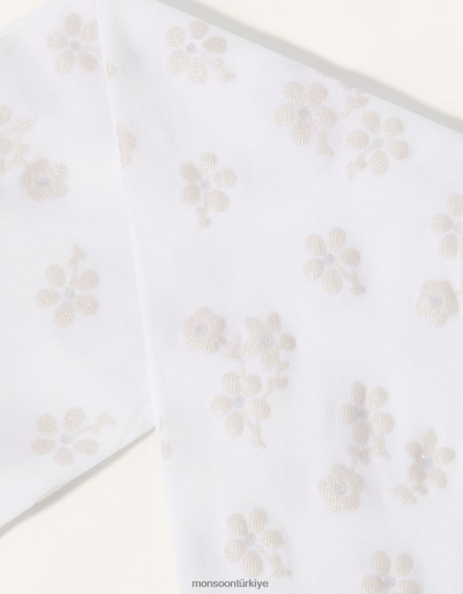 Monsoon kız bebek çiçek perlato desenli tayt JH86BT2716 aksesuar pembe