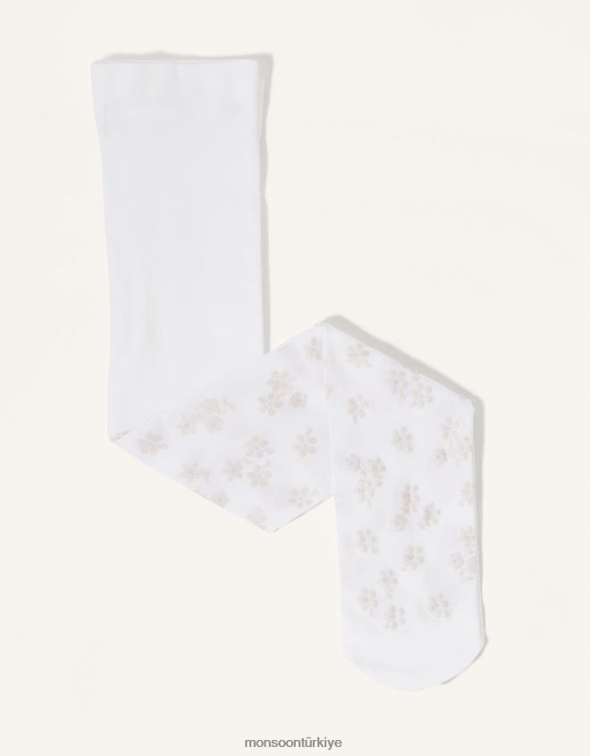 Monsoon kız bebek çiçek perlato desenli tayt JH86BT2716 aksesuar pembe