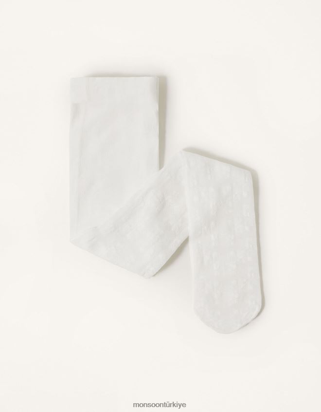 Monsoon kız bebek çiçekli dantelli tayt JH86BT2610 aksesuar beyaz