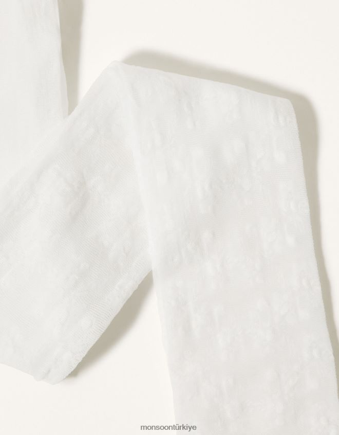 Monsoon kız bebek çiçekli dantelli tayt JH86BT2610 aksesuar beyaz