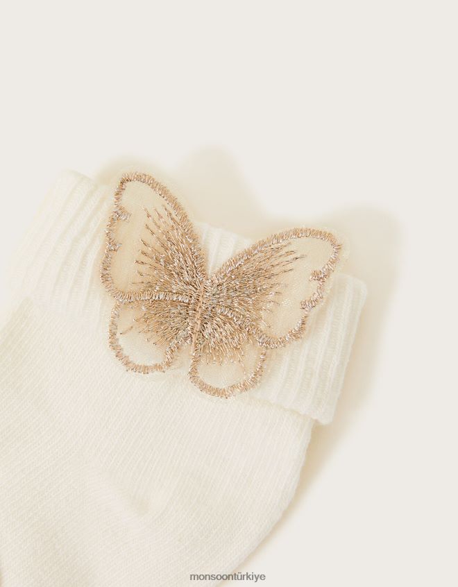 Monsoon kız bebek kelebek çorap JH86BT2689 aksesuar altın