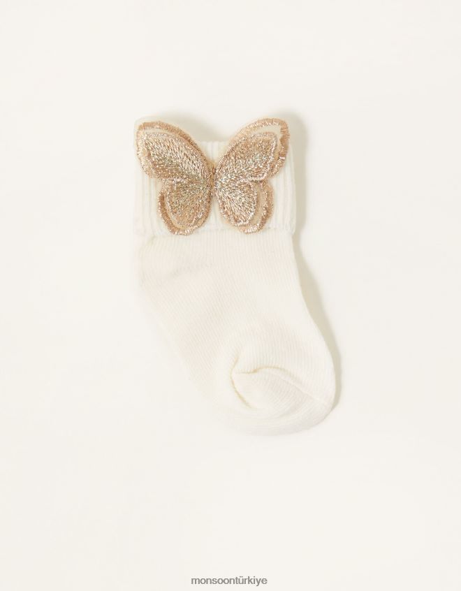 Monsoon kız bebek kelebek çorap JH86BT2729 aksesuar altın
