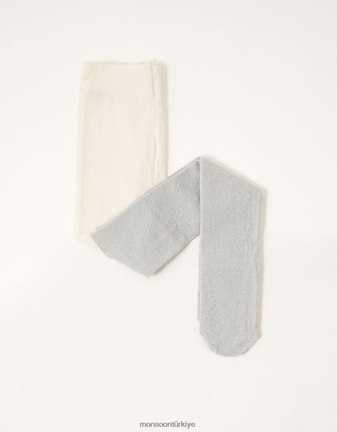 Monsoon kız bebek ışıltılı naylon tayt JH86BT2690 aksesuar gümüş