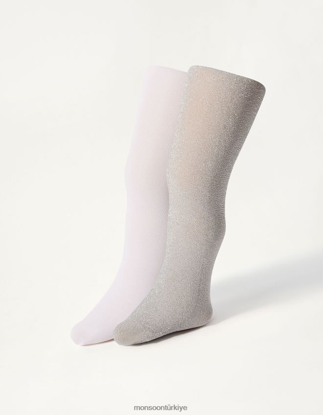 Monsoon kız bebek ışıltılı sıkı twinset JH86BT2667 aksesuar gümüş