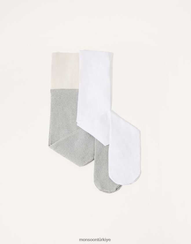 Monsoon kız bebek ışıltılı sıkı twinset JH86BT2667 aksesuar gümüş