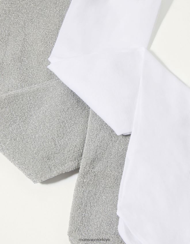 Monsoon kız bebek ışıltılı sıkı twinset JH86BT2667 aksesuar gümüş