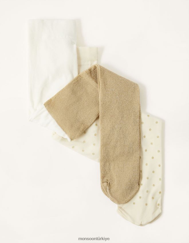 Monsoon kız bebek ışıltısı ve parıltılı dar ikili takım JH86BT2608 aksesuar altın