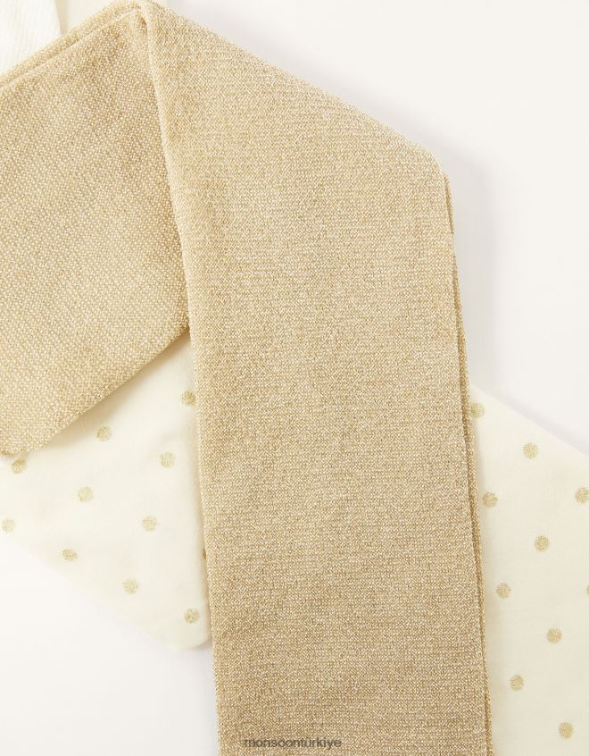 Monsoon kız bebek ışıltısı ve parıltılı dar ikili takım JH86BT2608 aksesuar altın