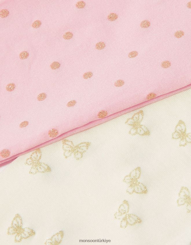 Monsoon kız bebek parıltılı desenli tayt twinset JH86BT2680 aksesuar çok