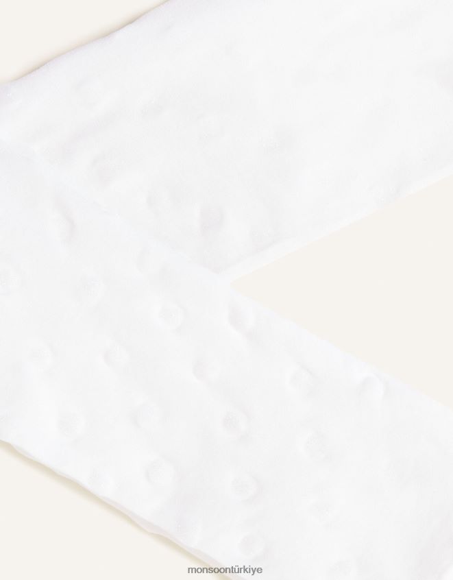 Monsoon kız bebek parıltılı kalpli naylon tayt JH86BT2670 aksesuar beyaz