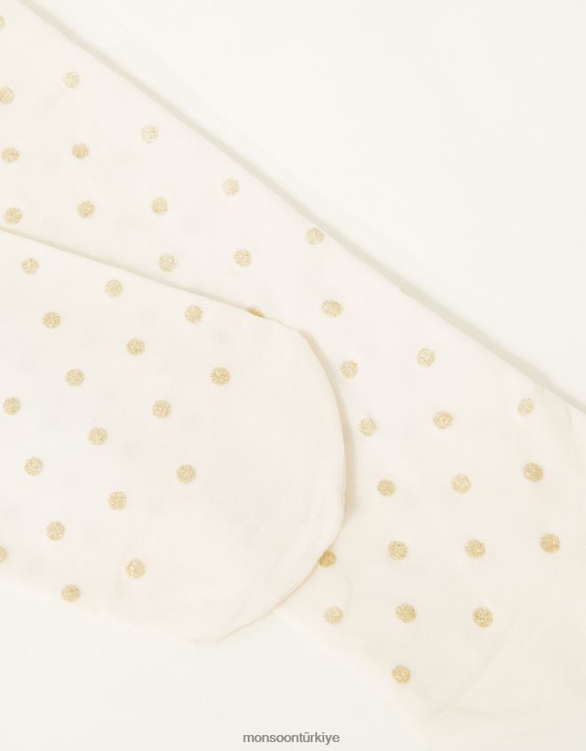 Monsoon kız bebek parıltılı nokta tayt JH86BT2645 aksesuar altın