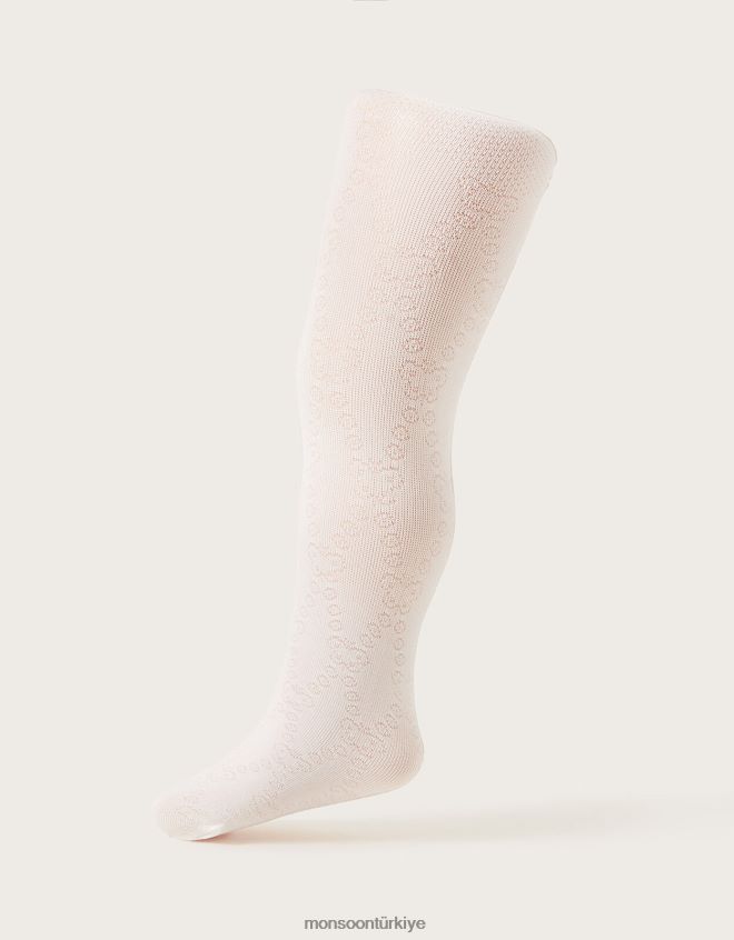 Monsoon kız bebek peluş elmas kelebek dantelli tayt JH86BT2653 aksesuar fildişi