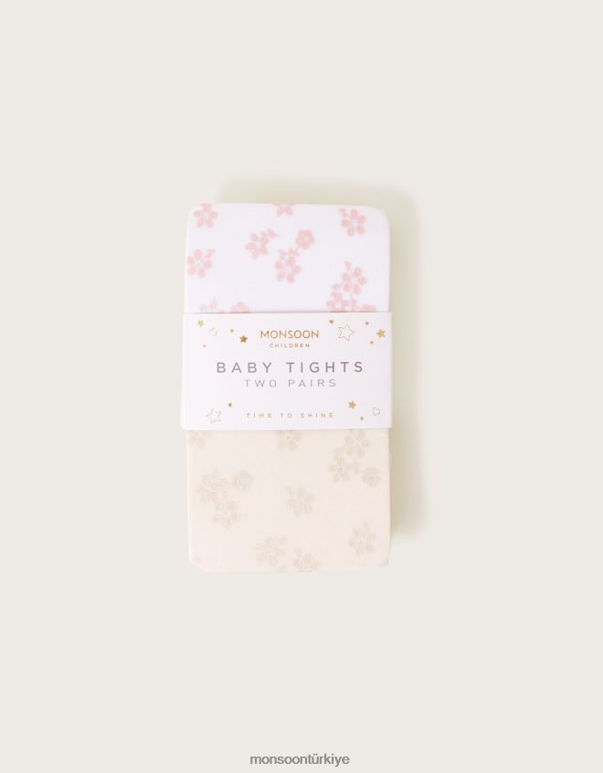 Monsoon kız bebek perlato baskılı dar twinset JH86BT2428 aksesuar çok