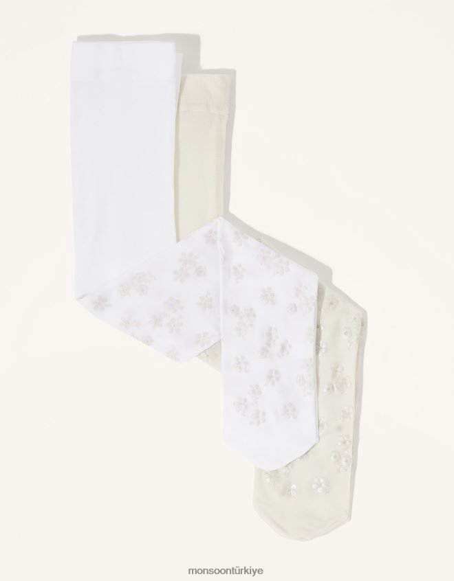 Monsoon kız bebek perlato baskılı dar twinset JH86BT2428 aksesuar çok