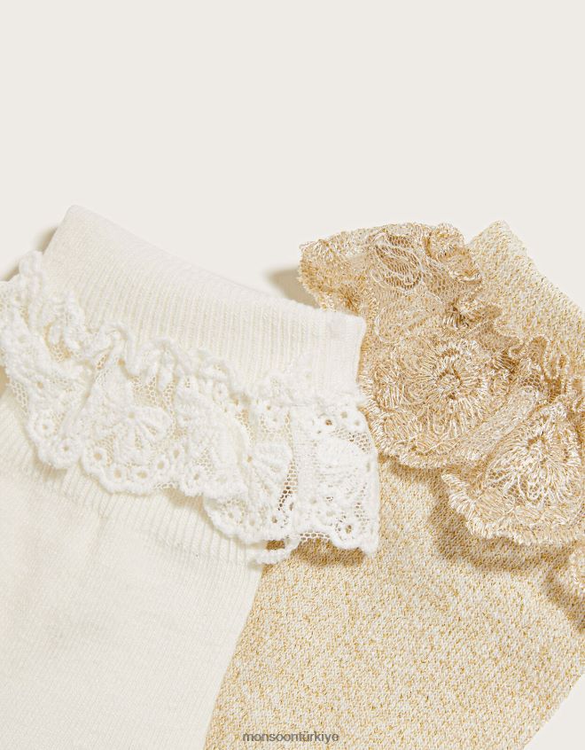 Monsoon kız dantel detaylı çorap twinset JH86BT2671 aksesuar altın