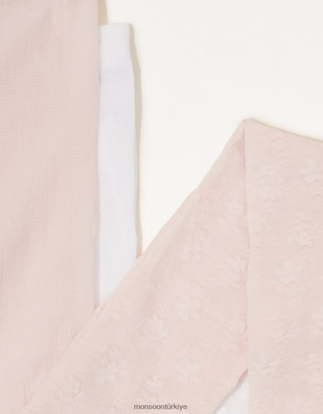 Monsoon kız dantelli çiçekli tayt twinset JH86BT2650 aksesuar çok