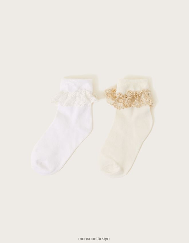 Monsoon kız dantelli çoraplar twinset JH86BT2619 aksesuar çok