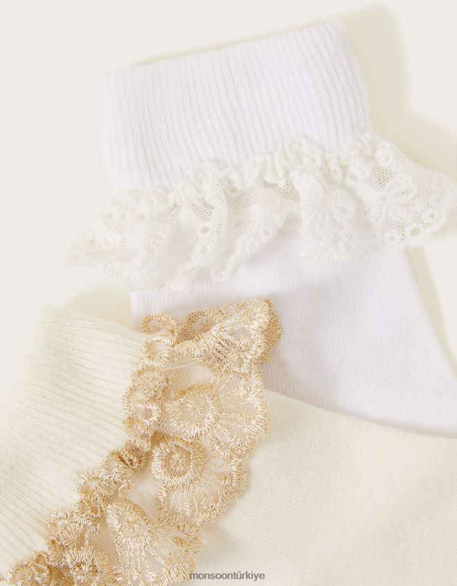 Monsoon kız dantelli çoraplar twinset JH86BT2619 aksesuar çok