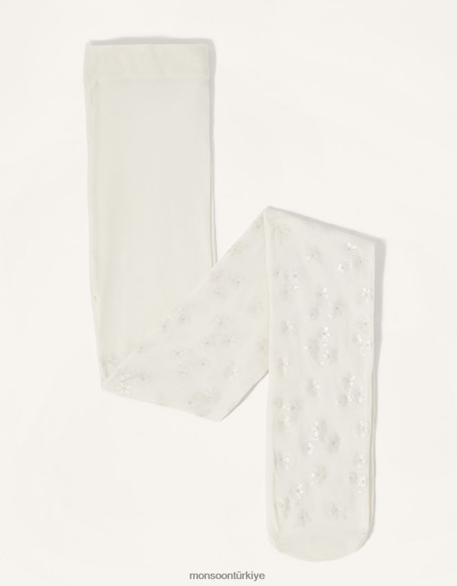 Monsoon kız çiçek perlato desenli tayt JH86BT2422 aksesuar fildişi