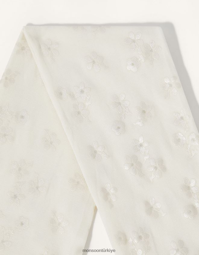 Monsoon kız çiçek perlato desenli tayt JH86BT2727 aksesuar fildişi