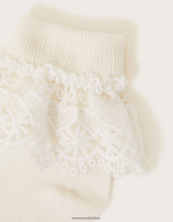 Monsoon kız kalp dantel çorap JH86BT2460 aksesuar fildişi