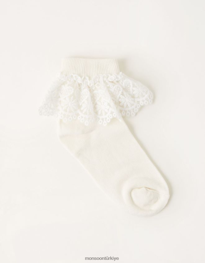 Monsoon kız kalp dantel çorap JH86BT2723 aksesuar fildişi