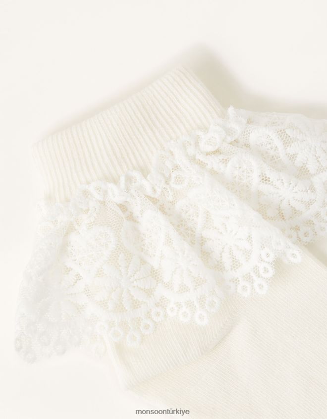 Monsoon kız kalp dantel çorap JH86BT2723 aksesuar fildişi