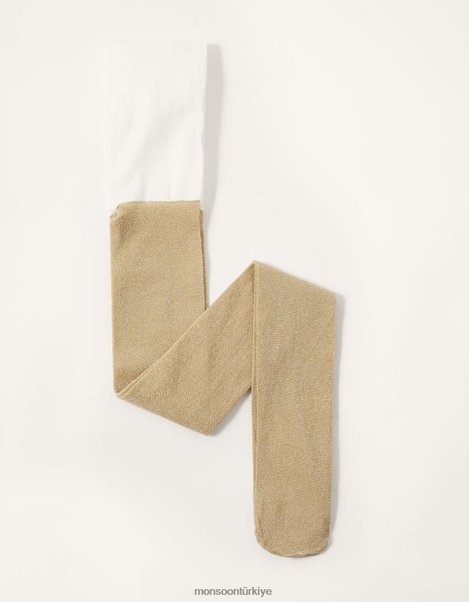 Monsoon kız ışıltılı metalik tayt JH86BT2605 aksesuar altın