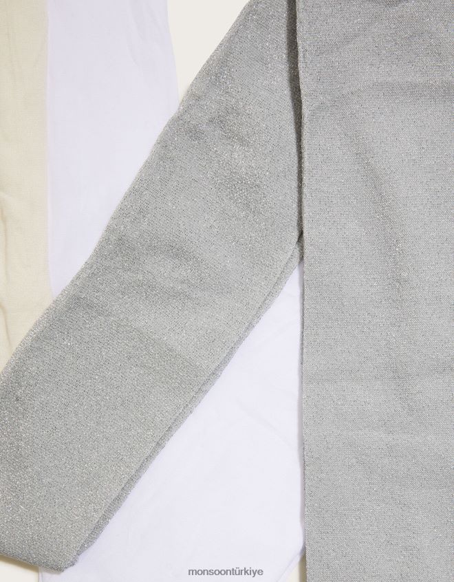 Monsoon kız ışıltılı metalik tayt ikili set JH86BT2643 aksesuar gümüş