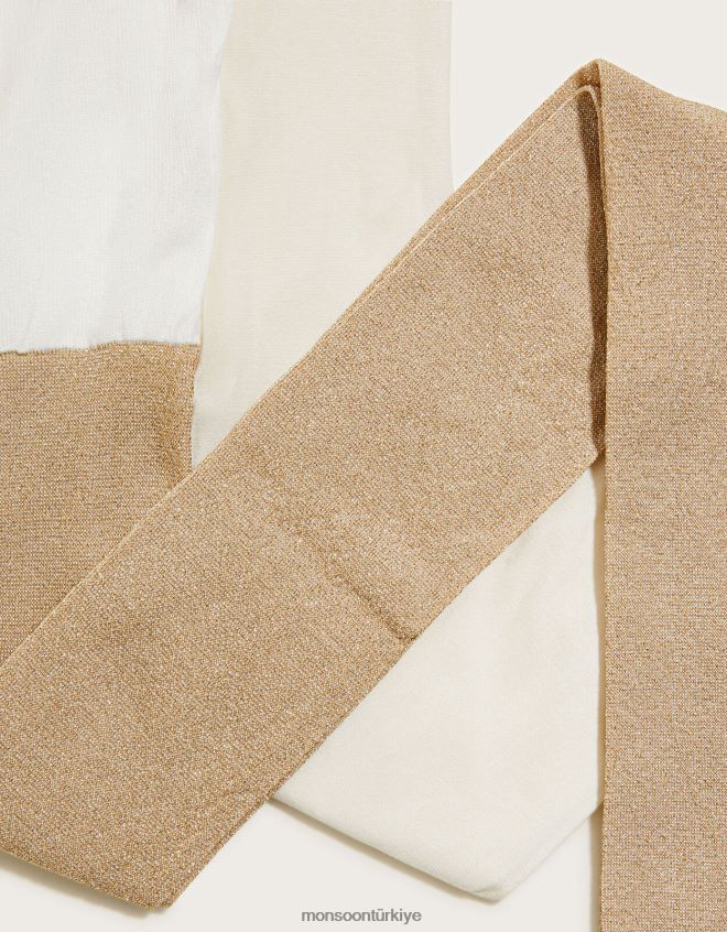 Monsoon kız ışıltılı metalik tayt ikili set JH86BT2703 aksesuar altın