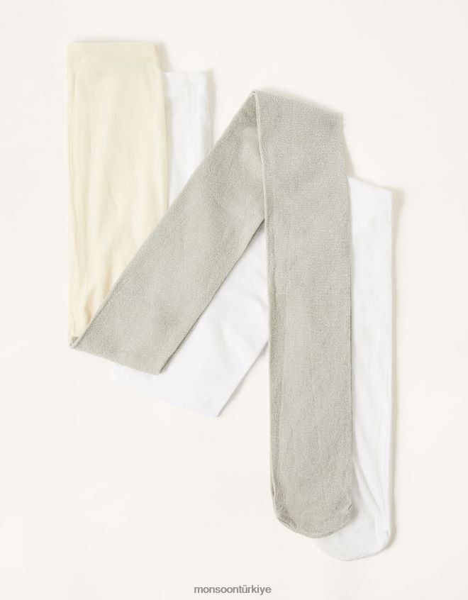 Monsoon kız parıltılı barok ışıltılı dar twinset JH86BT2694 aksesuar gümüş