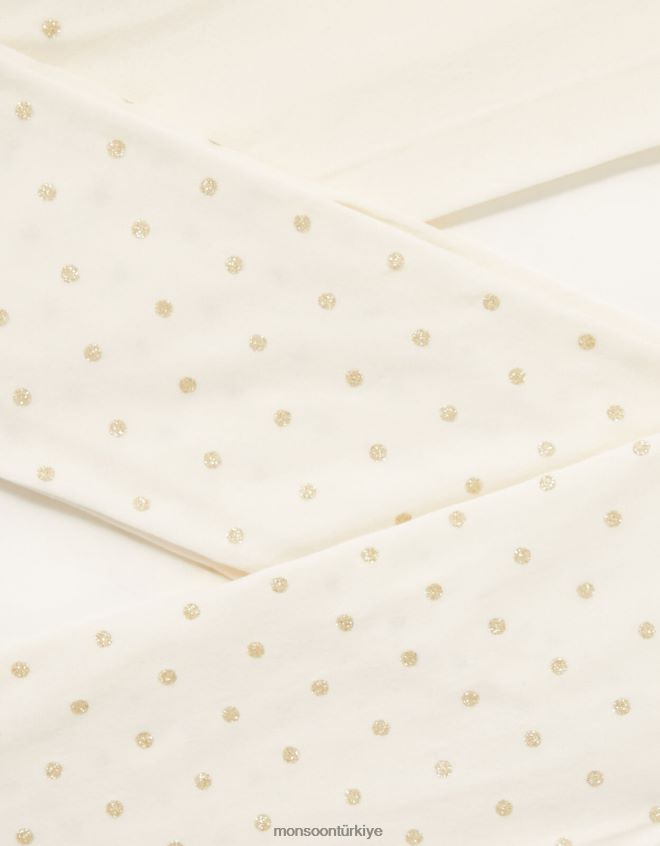 Monsoon kız parıltılı nokta tayt JH86BT2590 aksesuar altın