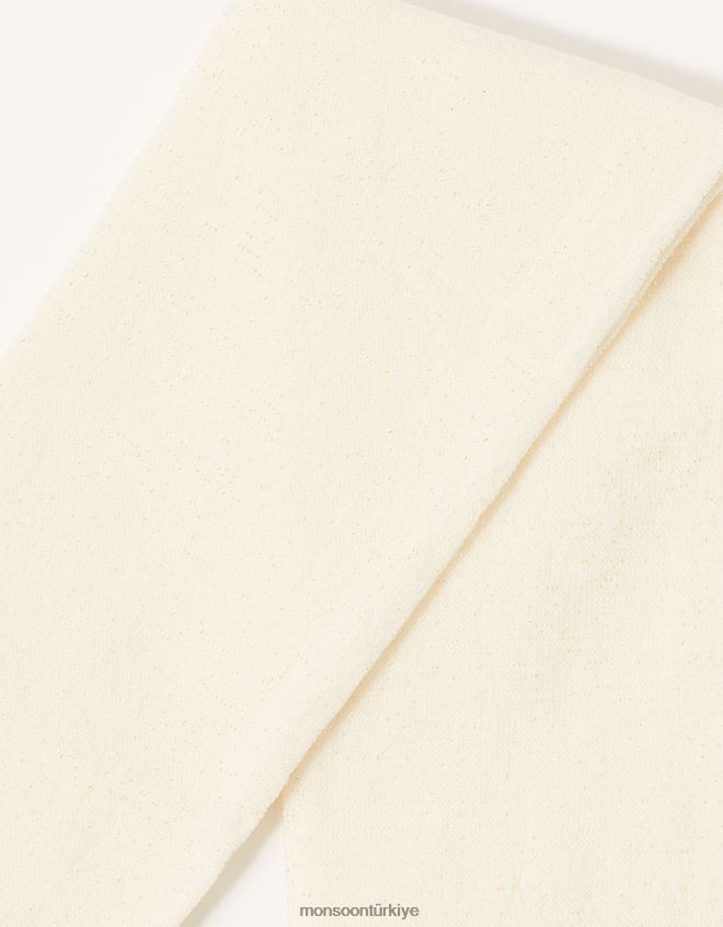 Monsoon kız süper ışıltılı örme tayt JH86BT2678 aksesuar beyaz