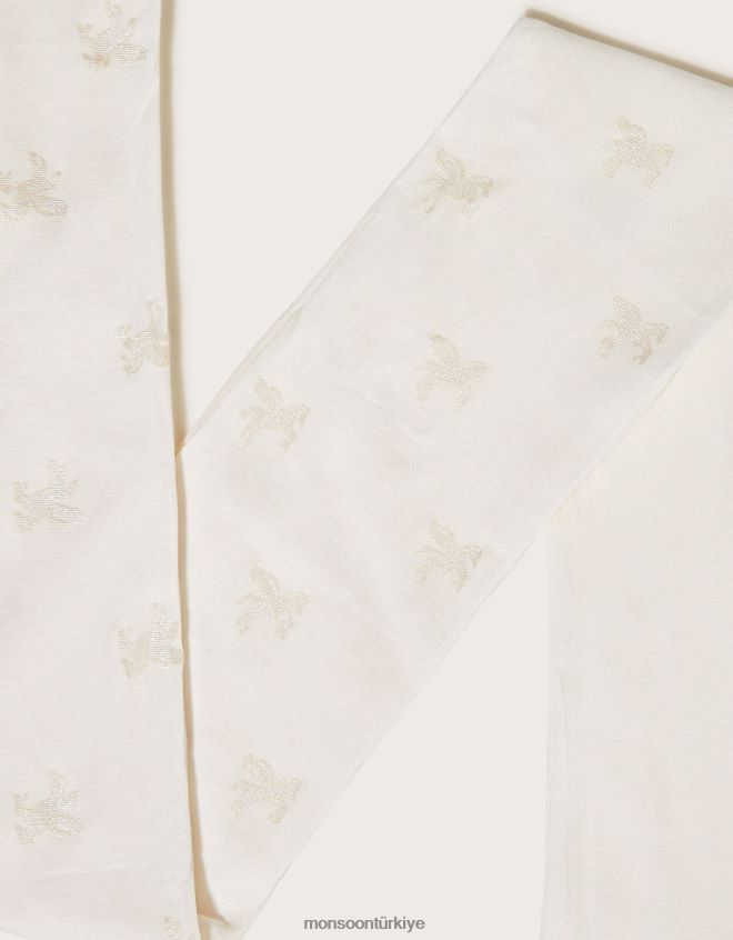 Monsoon kız tek boynuzlu at ışıltılı tayt JH86BT2692 aksesuar fildişi