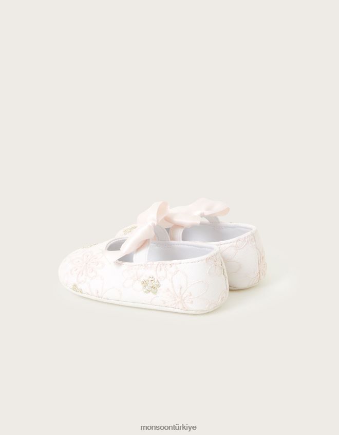 Monsoon çocuklar bebek çiçeği patik ve bando takımı JH86BT2388 ayakkabı pembe