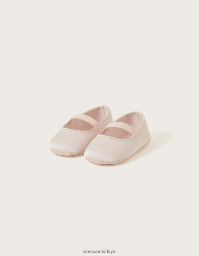 Monsoon çocuklar bebek sadie saten patik JH86BT2314 ayakkabı pembe