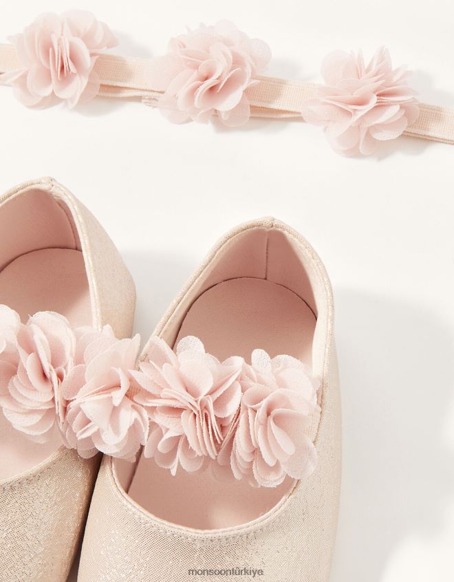 Monsoon çocuklar korsaj bando ve patik seti JH86BT2762 ayakkabı pembe