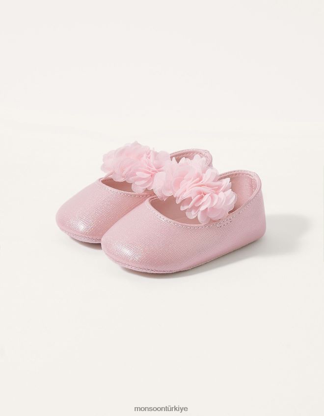 Monsoon çocuklar pırıltılı korsaj patik JH86BT2360 ayakkabı pembe