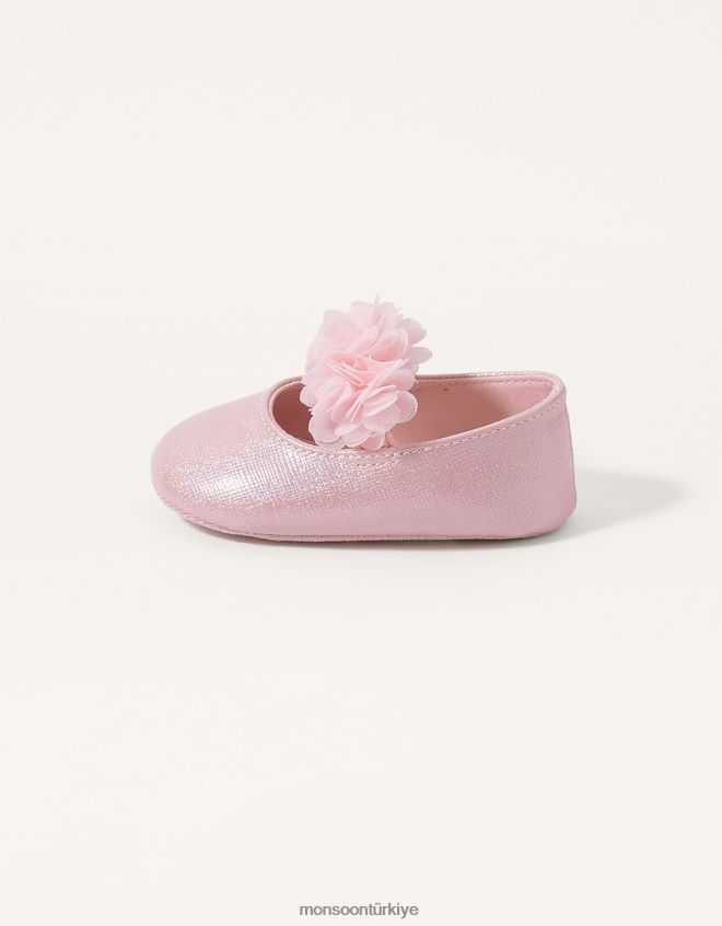 Monsoon çocuklar pırıltılı korsaj patik JH86BT2360 ayakkabı pembe