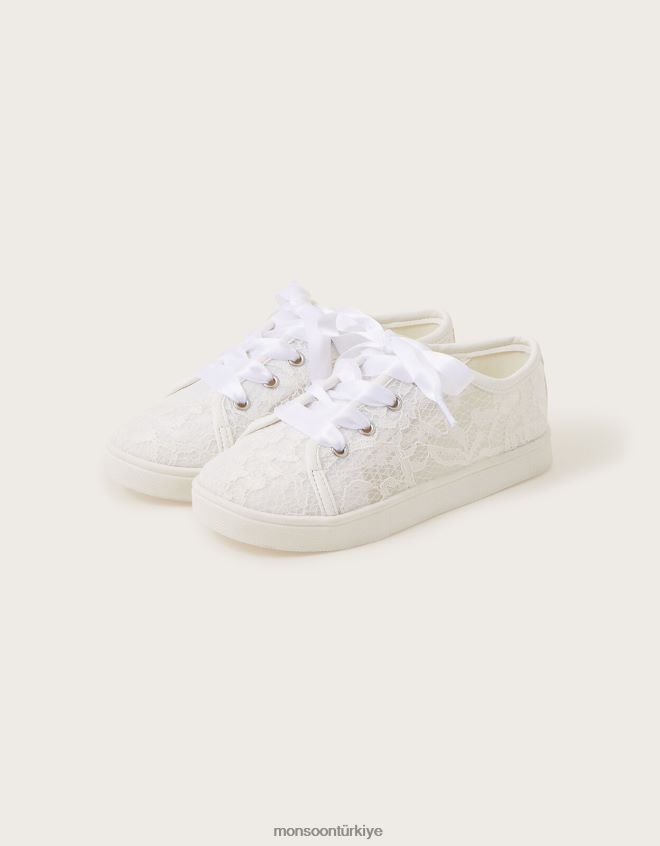 Monsoon kız gelin danteli eğitmenleri JH86BT1889 ayakkabı fildişi