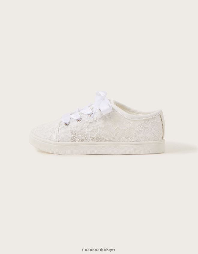 Monsoon kız gelin danteli eğitmenleri JH86BT1889 ayakkabı fildişi