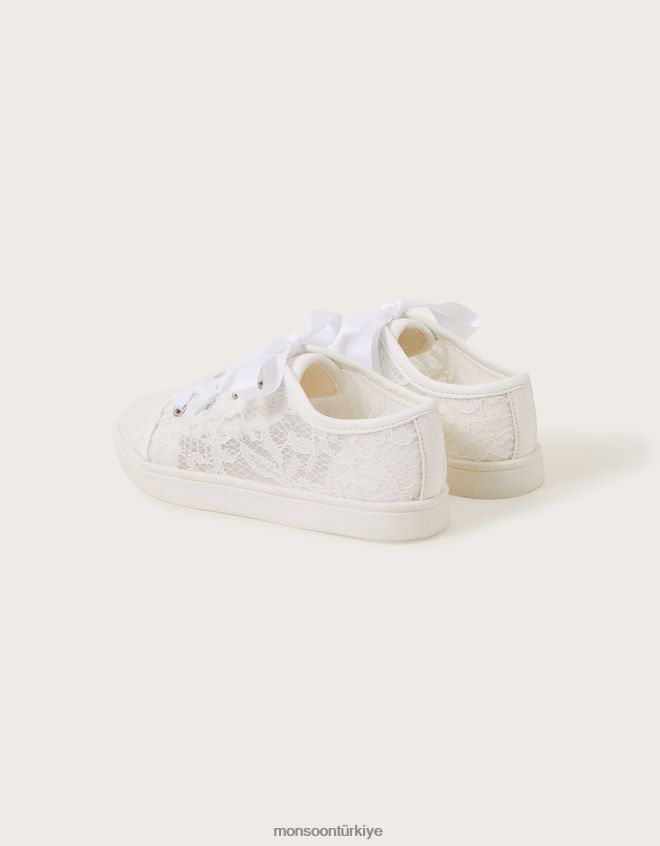 Monsoon kız gelin danteli eğitmenleri JH86BT1889 ayakkabı fildişi