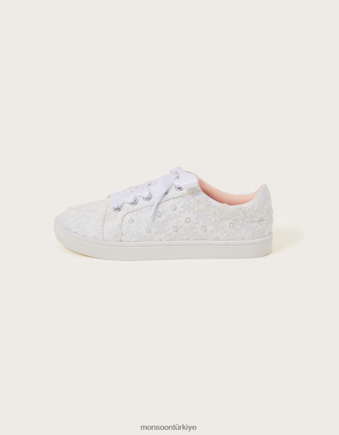 Monsoon kız gelin inci eğitmenleri JH86BT2763 ayakkabı fildişi