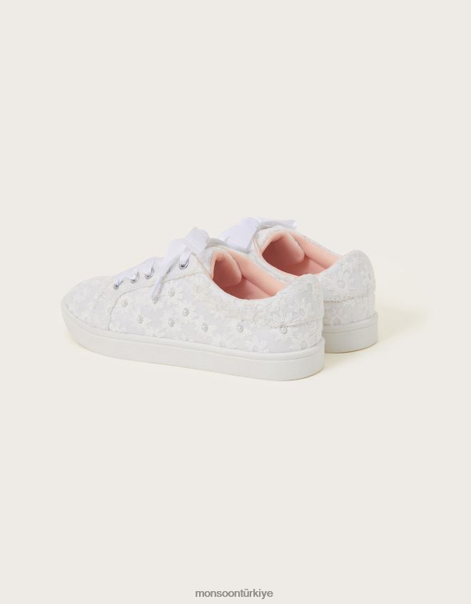 Monsoon kız gelin inci eğitmenleri JH86BT2763 ayakkabı fildişi