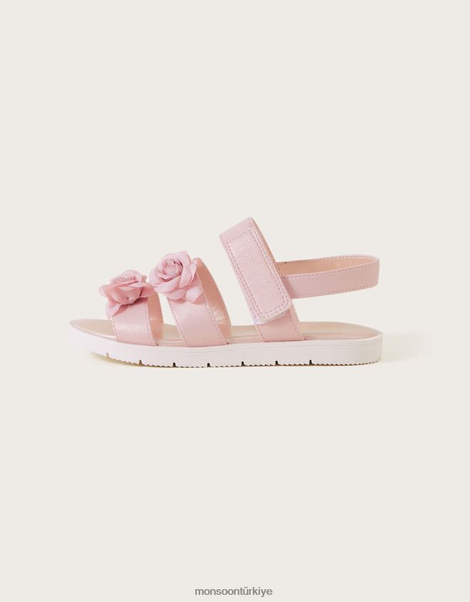 Monsoon kız gül ışıltılı sandaletler JH86BT2799 ayakkabı pembe