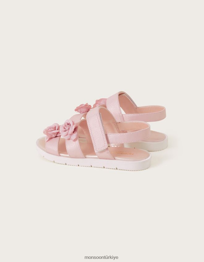 Monsoon kız gül ışıltılı sandaletler JH86BT2799 ayakkabı pembe